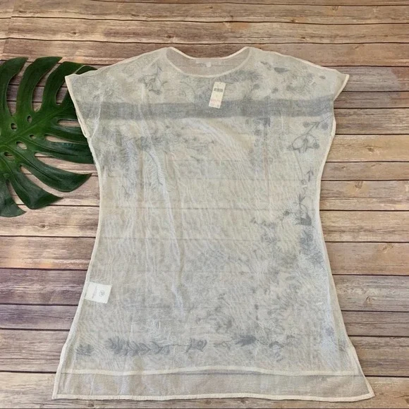 Kavita Bhartia cream embroidered sheer tunic top - Picture 8 of 11